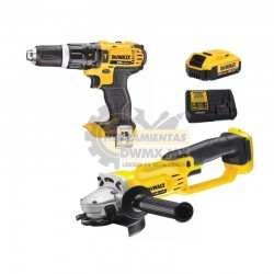 Kit Rotomartillo + Esmeriladora Inalámbrica DEWALT DCK242M1