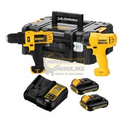 Kit 12V Taladro 3/8'' y Atornillador de Impacto 1/4'' DEWALT DCK202C2T
