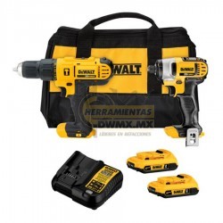 Kit de Taladro Percutor 1/2'' y Atornillador de Impacto 1/4'' DEWALT DCK222D2
